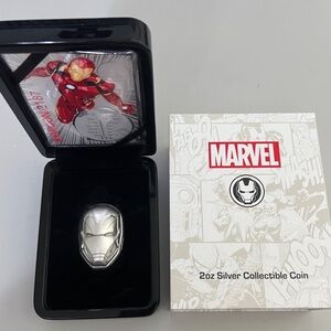 2019 $5 Fiji Marvel Iron Man 2 oz Silver Antiqued Coin in Box